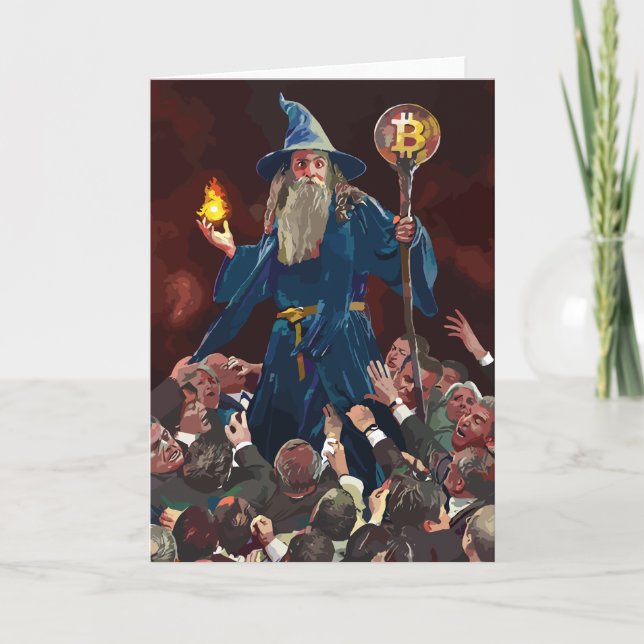 Stilvolles Bitcoin - Btc crypto Dankeskarte (Vorderseite)