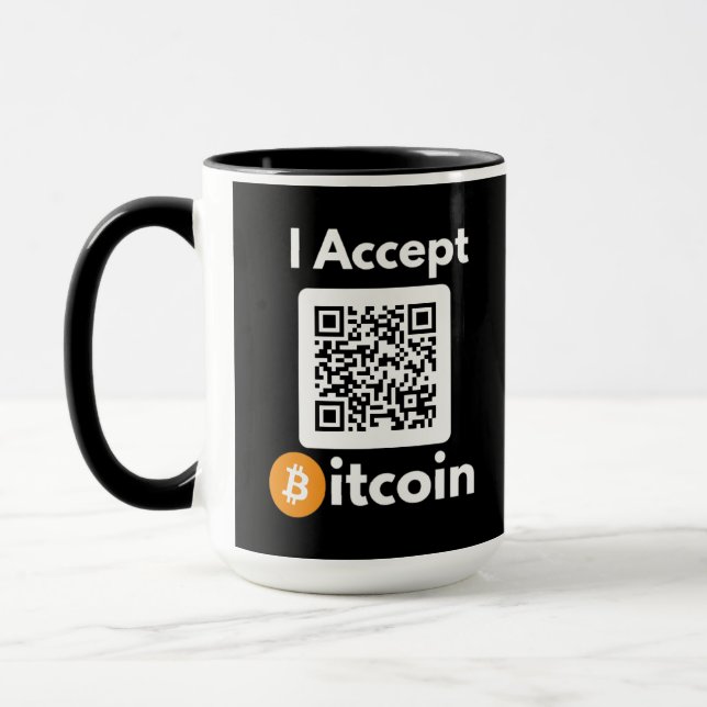 Stilvolles Bitcoin - Btc crypto Tasse (Links)
