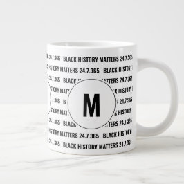 Stilvolles BLACK HISTORY MATTERS Monogramm Jumbo-Tasse