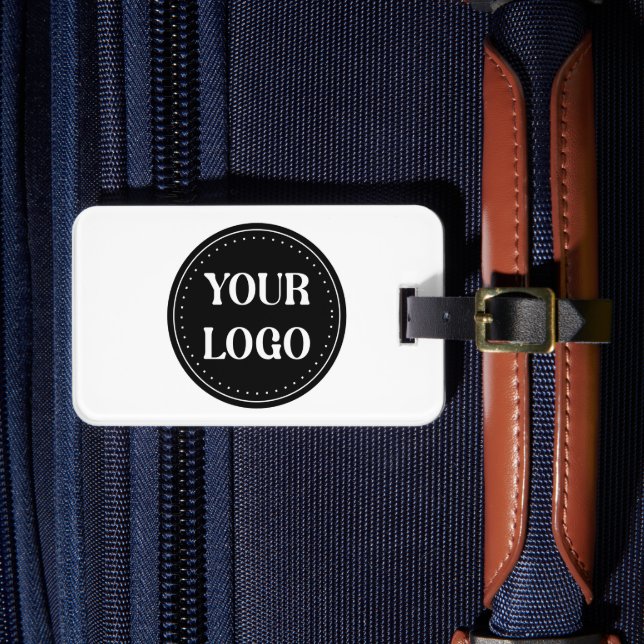 Stilvolles Black QR Code Design | Elegant Brand Gepäckanhänger (Vorderseite Insitu 4)