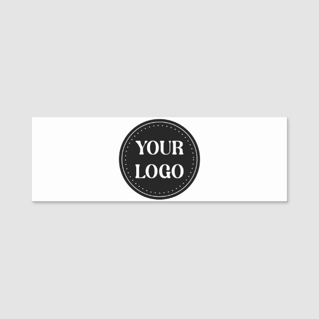 Stilvolles Black QR Code Design | Elegant Brand Namensschild (Vorderseite)