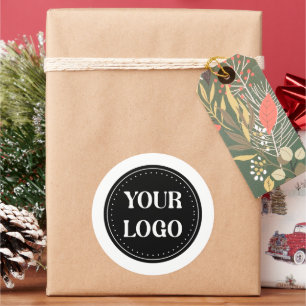 Stilvolles Black QR Code Design Elegant Brand Runder Aufkleber