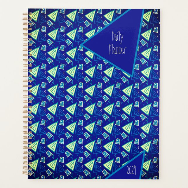Stilvolles, blau-gelb-modernes Design Planer (Vorderseite)