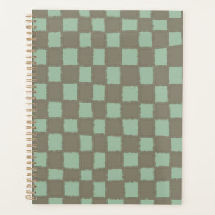 Stilvolles Blau-Grau-Schachbrettmuster Planer