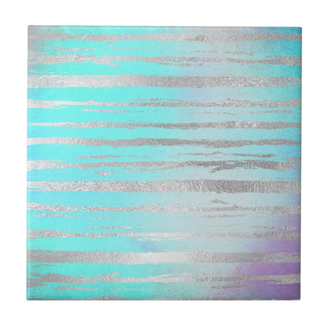 Stilvolles Blau und Silber Fliese (Vorderseite)