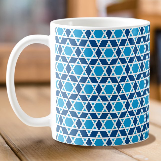 Stilvolles Blau & White Star Muster Kaffeetasse (Von Creator hochgeladen)