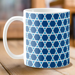 Stilvolles Blau & White Star Muster Kaffeetasse