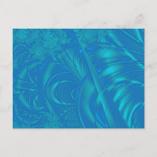 Stilvolles blaues Abstraktes Muster. Fraktal Art. Postkarte