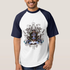 Stilvolles blaues Cross Design T-Shirt