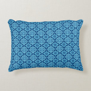 Stilvolles blaues geometrisches Muster Dekokissen
