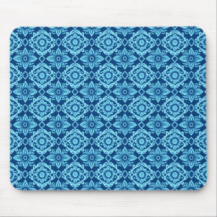 Stilvolles blaues geometrisches Muster Mousepad