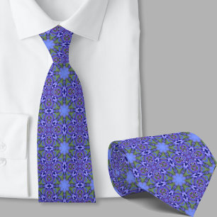 Stilvolles blaues geometrisches Retro-Muster Krawatte
