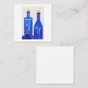 Stilvolles blaues Glass Cork Flaschenmuster Begleitkarte