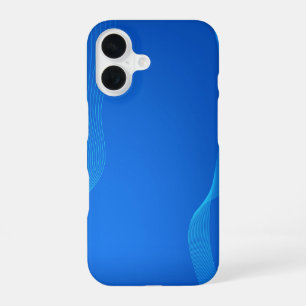 Stilvolles blaues Leder iPhone 16 Hülle