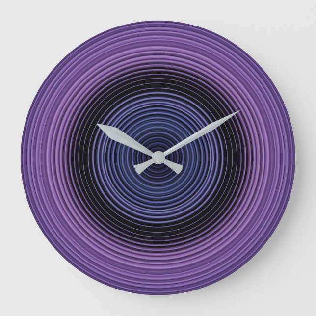Stilvolles blaues Muster Große Wanduhr (Vorderseite)