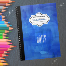 Stilvolles blaues, personalisiertes Musterheft