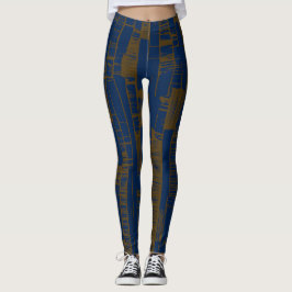 stilvolles blaues und braunes abstraktes Muster  Leggings