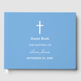 Stilvolles Blue Baptism Gästebuch