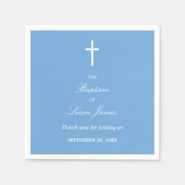 Stilvolles Blue Baptisse Party Napkins Serviette