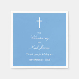 Stilvolles Blue Christening Party Napkins Serviette
