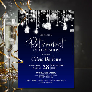 Stilvolles Blue Retirement Party Einladung