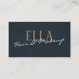 Stilvolles Blue Watercolor Hair Makeup Visitenkarte