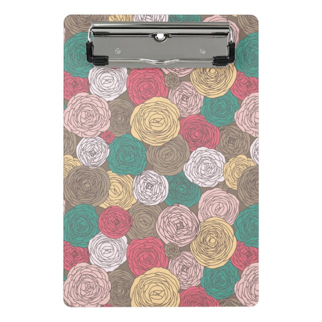 Stilvolles Blumenmuster. Helle Blumen Mini Klemmbrett (Vorderseite)