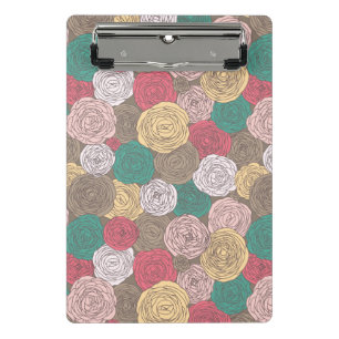 Stilvolles Blumenmuster. Helles Blumen Mini Klemmbrett