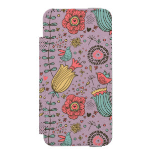 Stilvolles Blumenmuster mit Blumen Incipio Watson™ iPhone 5 Geldbörsen Hülle