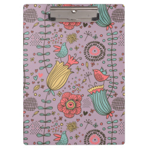 Stilvolles Blumenmuster mit Blumen Klemmbrett