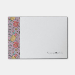 Stilvolles Blumenmuster mit Blumen Post-it Klebezettel