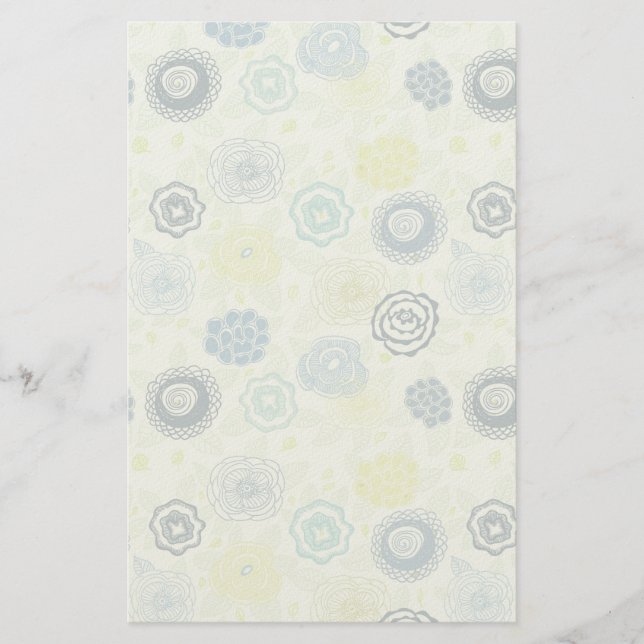 Stilvolles Blumenmuster mit niedlichen Blumen Briefpapier (Vorderseite)