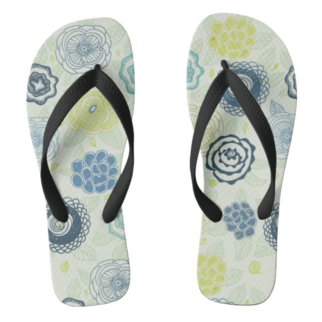 Stilvolles Blumenmuster mit niedlichen Blumen Flip Flops (Fußbett)
