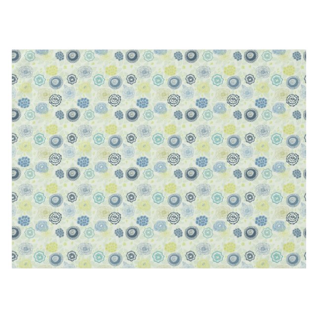 Stilvolles Blumenmuster mit niedlichen Blumen Tischdecke (Vorderseite (Horizontal))