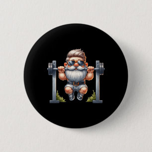 Stilvolles Body Gebäude Gnome macht Aufnahmen auf Button