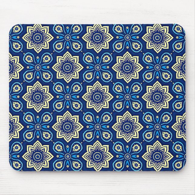 Stilvolles Boho Chic Floral Pattern Mousepad (Vorne)