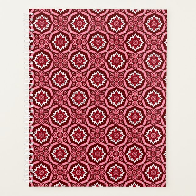 Stilvolles Boho Chic Floral Pattern Planer (Vorderseite)