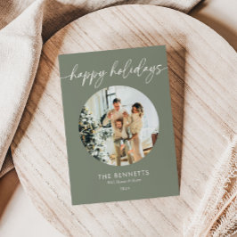 Stilvolles Boho Script Happy Holidays Foto Feiertagskarte