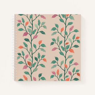 Stilvolles botanisches Blattmuster Elegant Notizbuch