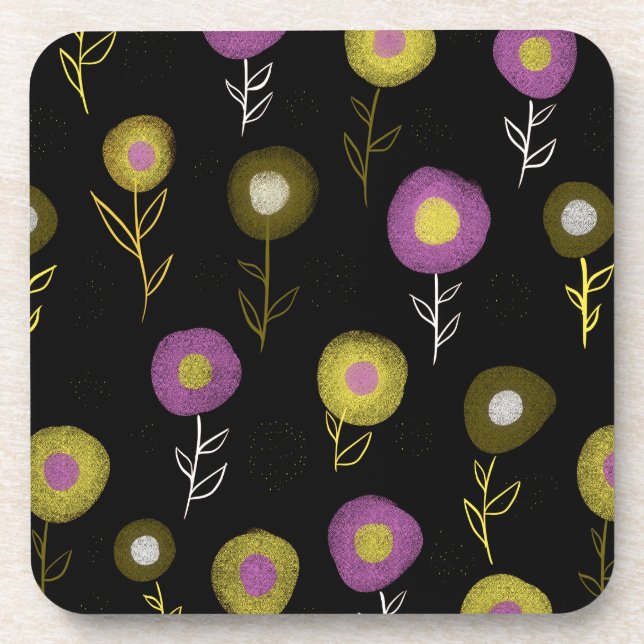 Stilvolles braunes Muster Getränkeuntersetzer (Vorderseite)