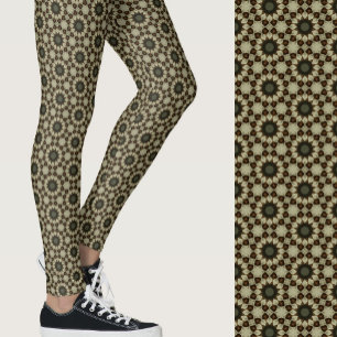 Stilvolles braunes und beiges geometrisches Muster Leggings