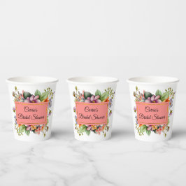 Stilvolles Brautparty für Wildblumen Pappbecher