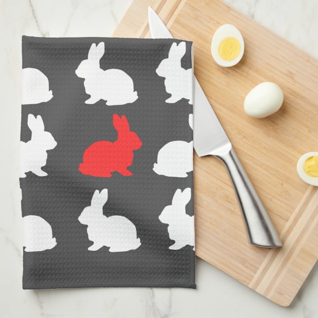 Stilvolles Bunny Bunnies Rabbits Muster Geschirrtuch (Viertel Falte)