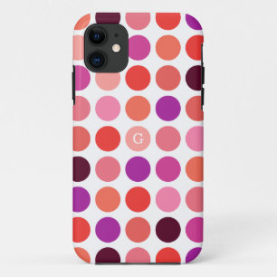 Stilvolles bunter Tupfenmuster-Monogramm Case-Mate iPhone Hülle