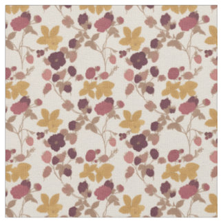 Stilvolles Burgund und Senfgold Blumenmuster Stoff