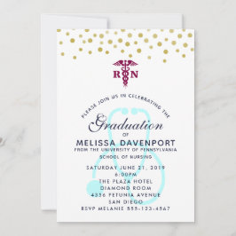 Stilvolles Caduceus und Stethoscope Nursing Gradua Einladung