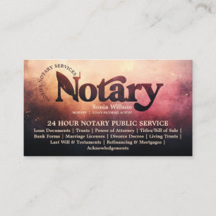 Stilvolles Chic Mobile Notary Loan Signing Agent L Visitenkarte