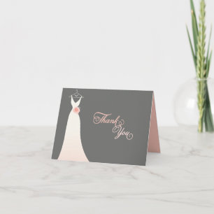 Stilvolles Chic Wedding Gown Brautparty Vielen Dan Dankeskarte
