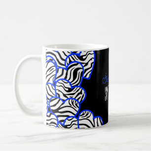Stilvolles Cobalt Sweet 16 Zebrahertz Design Name Tasse