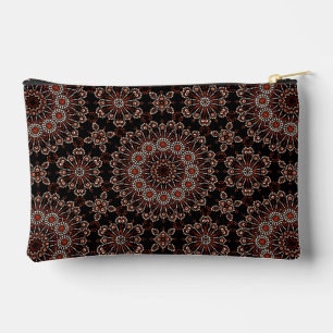Stilvolles Copper & Rose Gold Mandala Dot Design Zubehörtasche